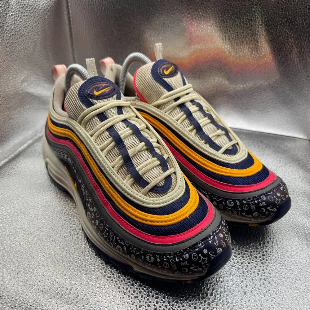 Size 7Y Nike Air Max 97‎ GS Multicolor Kids Lace Up Sneaker Shoes C19929-500